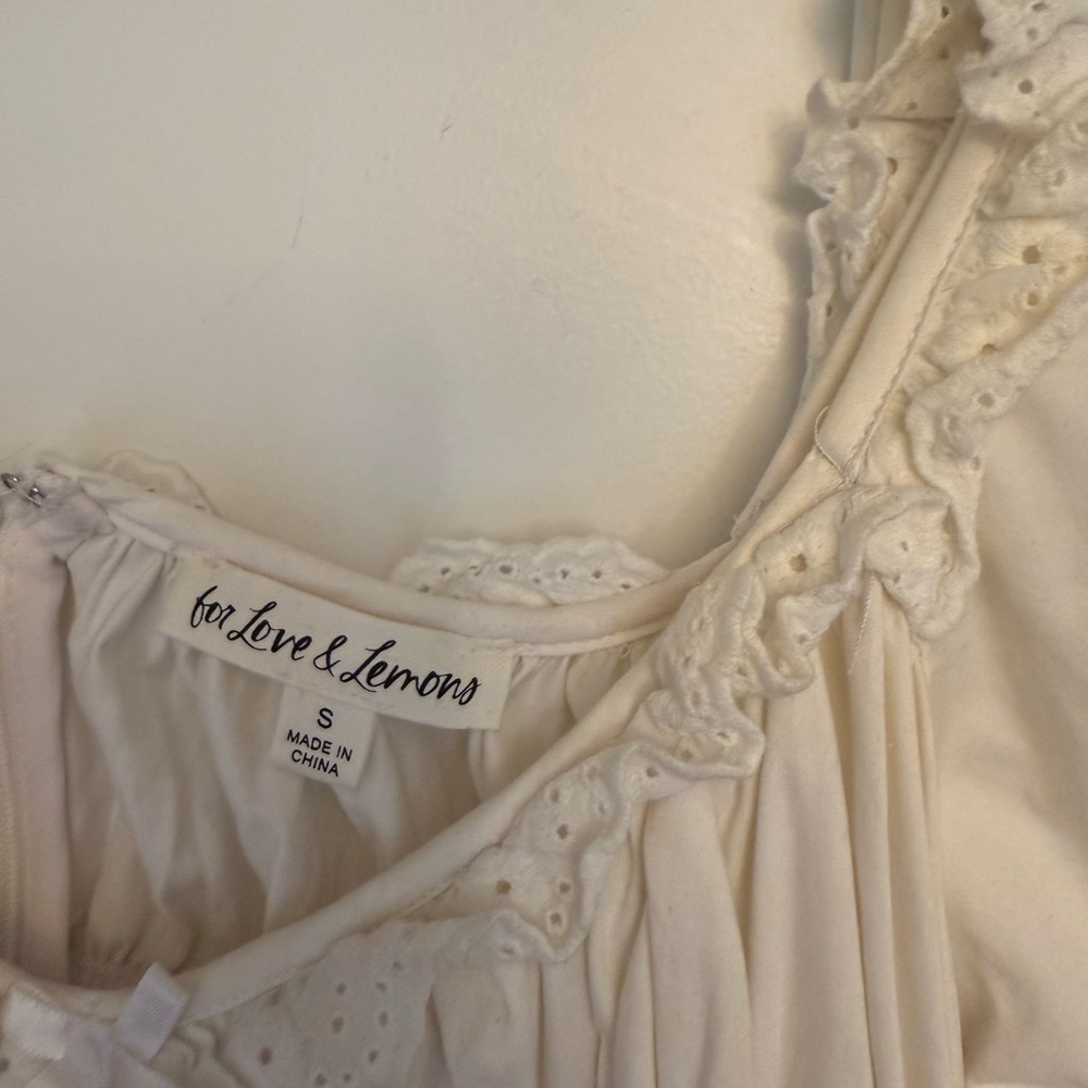 For Love & Lemons white mini dress